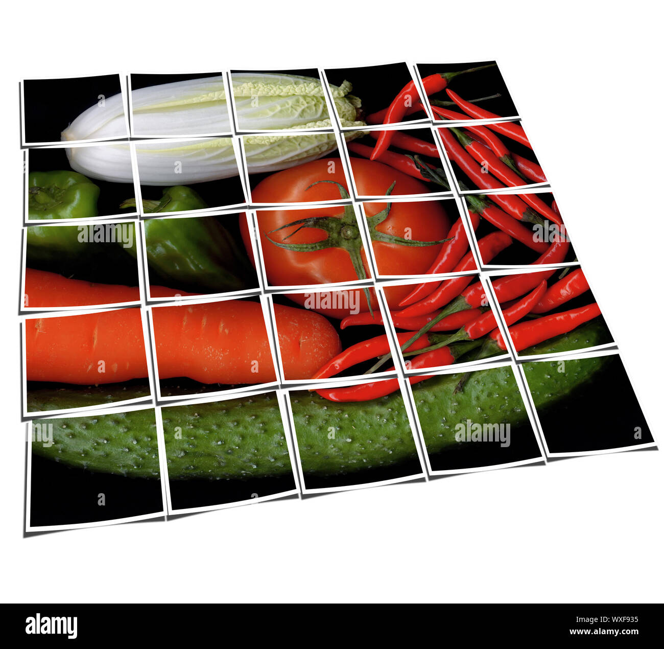 Collage mezcla de verduras Foto de stock