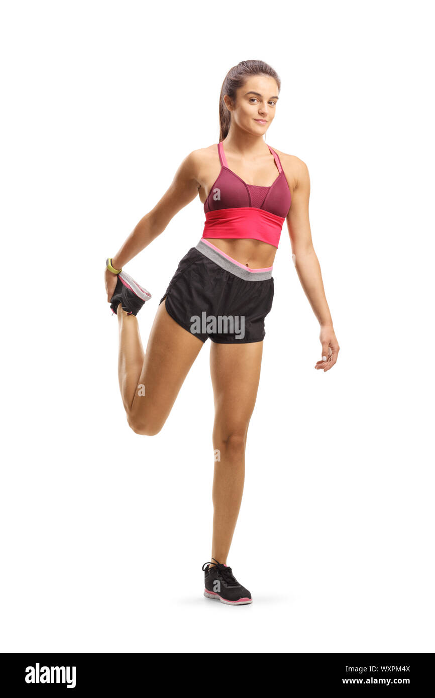 Collage de longitud total fitness mujer de pie en ropa deportiva Fotografía  de stock - Alamy