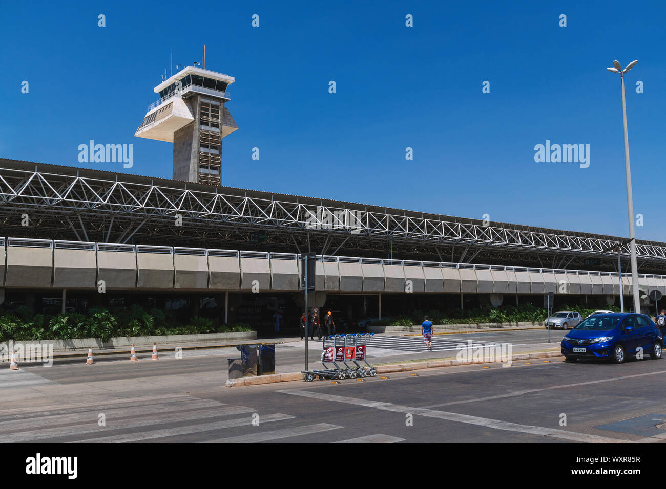 Vista frontal del aeropuerto internacional de Brasilia. Foto de stock