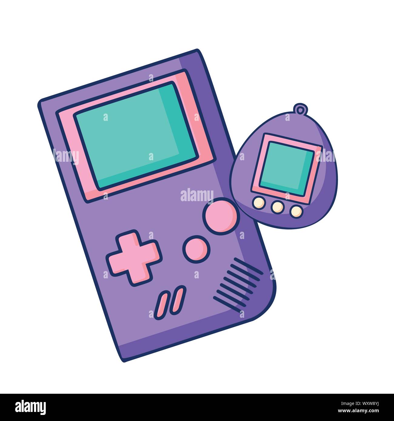 Dispositivo con estilo retro gameboy color pastel diseño ilustración  vectorial Imagen Vector de stock - Alamy