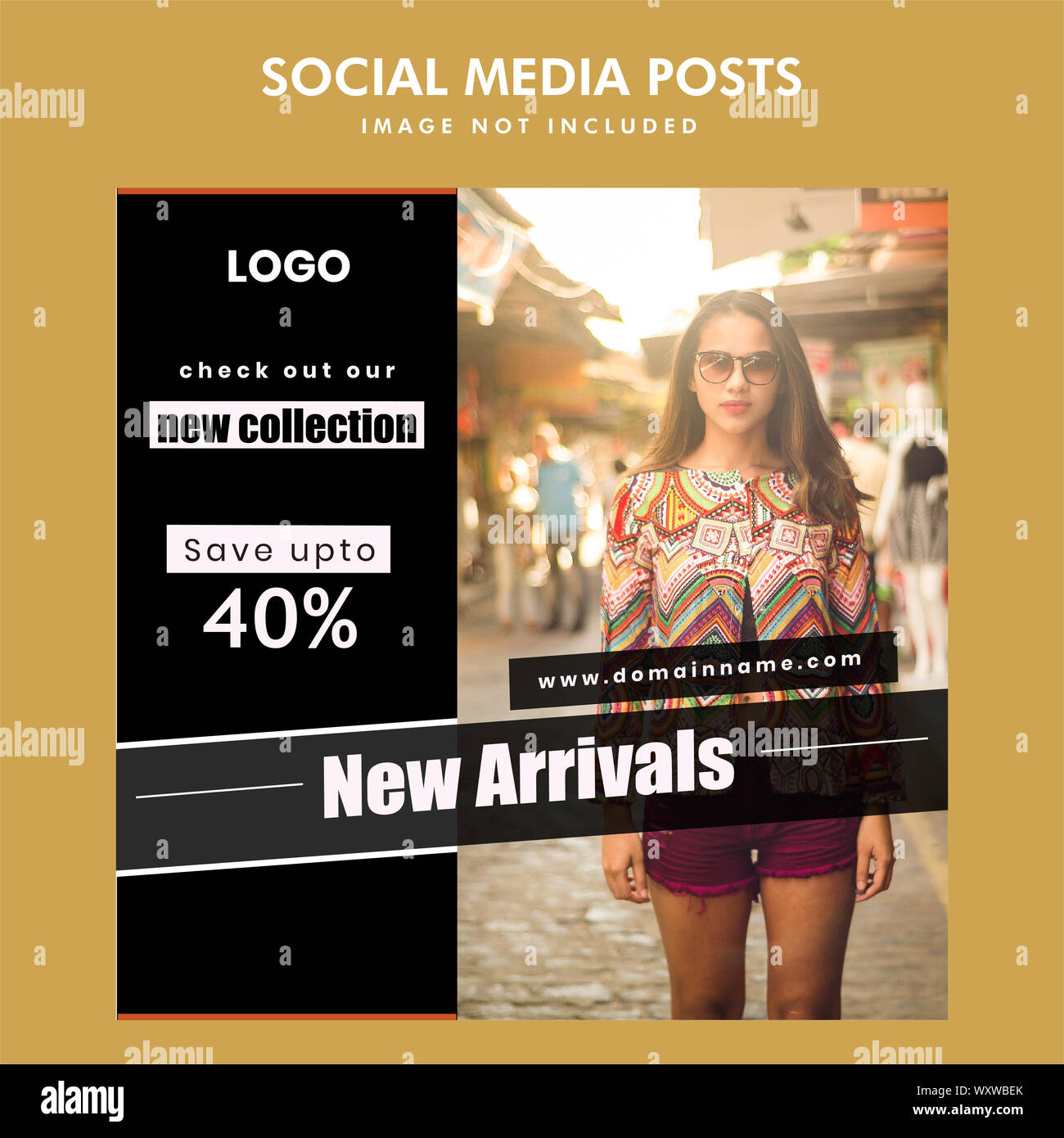 Ropa de moda ilustración de banner web social Fotografía de stock - Alamy