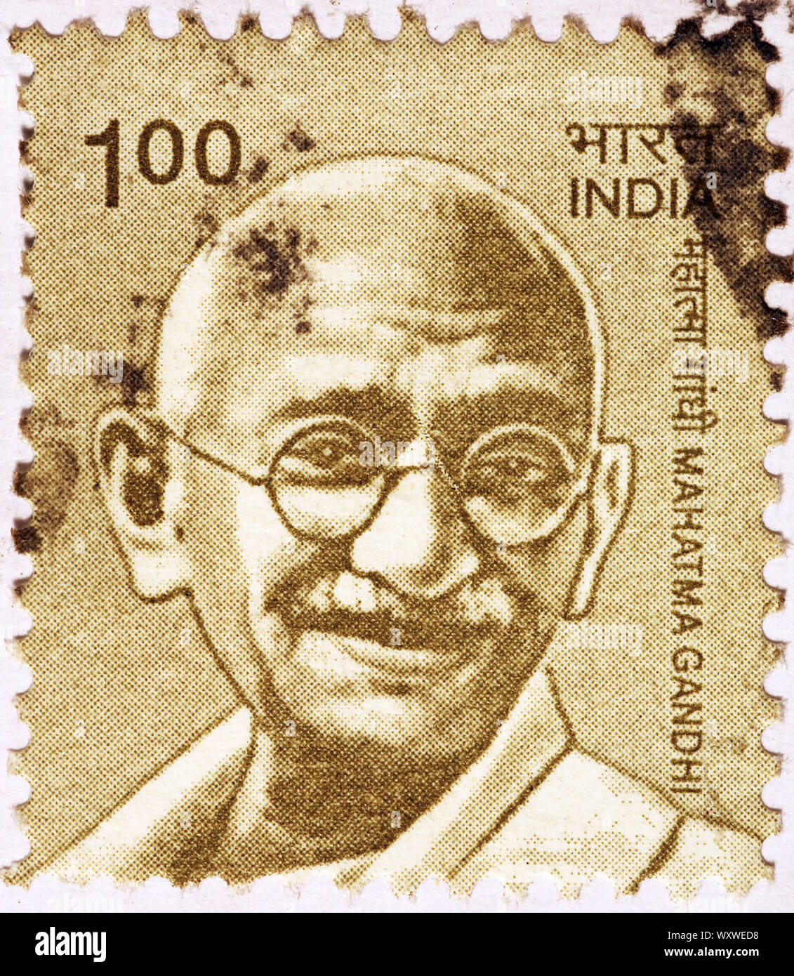 Mahatma Gandhi en indian Postage Stamp Fotografía de stock Alamy
