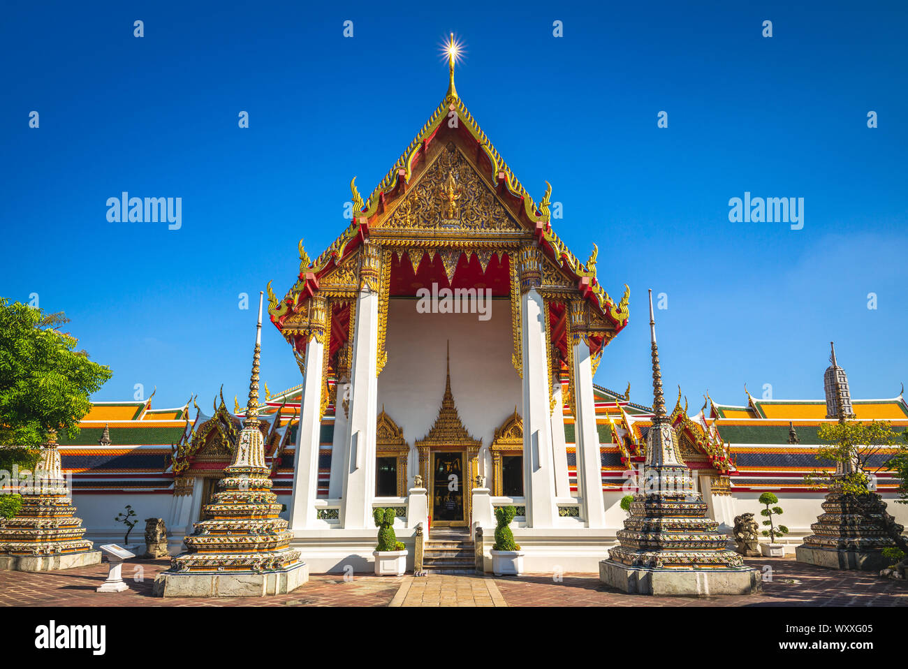 Wat Pho, templo del Buda Reclinado, Bangkok, Tailandia Foto de stock
