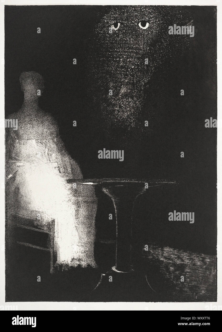 Odilon Redon - a continuación, he visto los contornos vaporosos de una forma humana (1896) Foto de stock