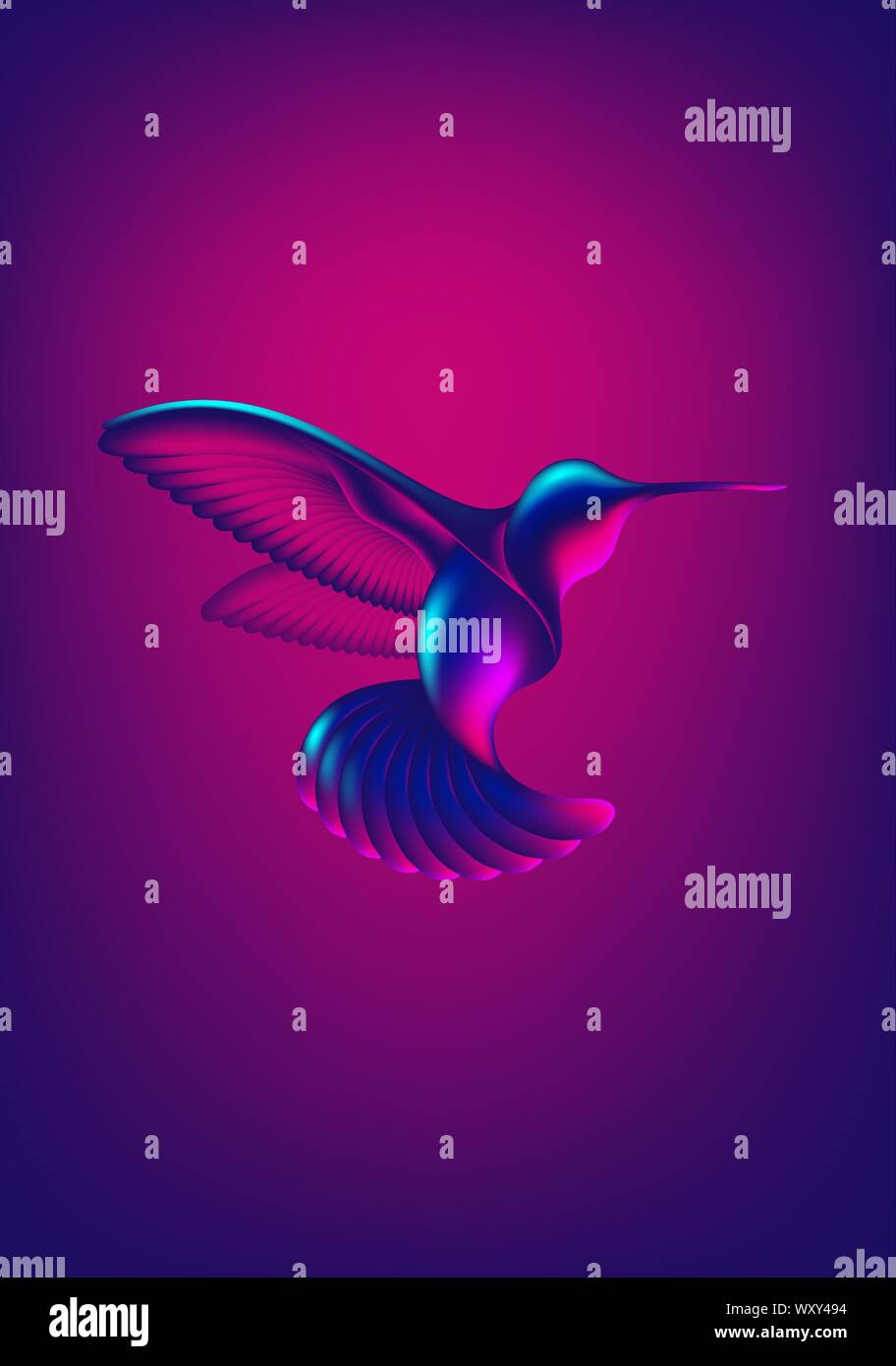 Una ilustración de un colibrí forma animal creado por la herramienta Malla  Imagen Vector de stock - Alamy
