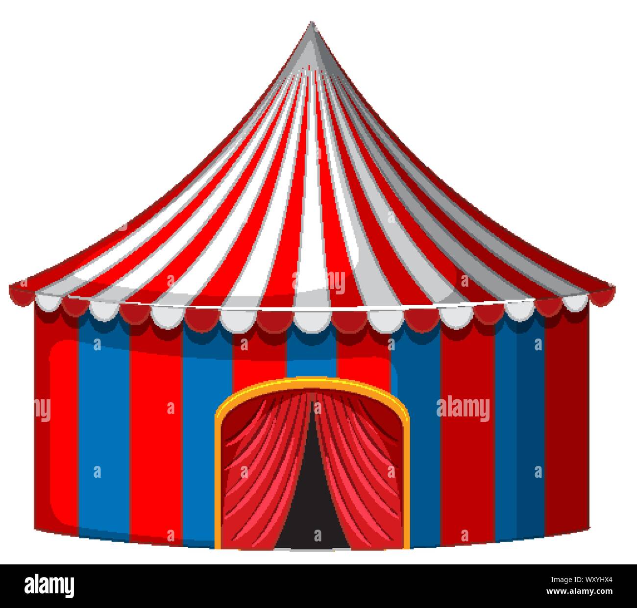 Carpa de circo ilustración en color rojo y azul Imagen Vector de stock -  Alamy
