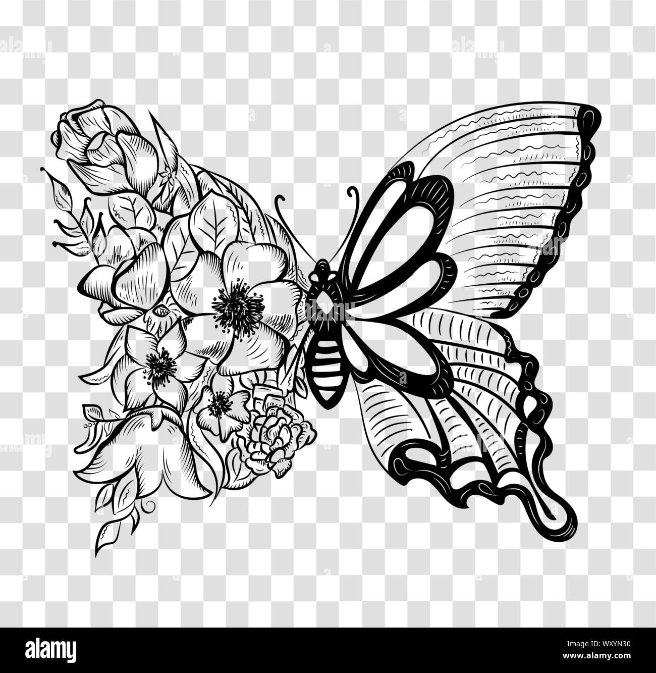 pic Sin Fondo Mariposas Para Logos https www alamy es creativa con un ala de mariposa de flores elemento de diseno el logotipo en color blanco y negro image274745828 html
