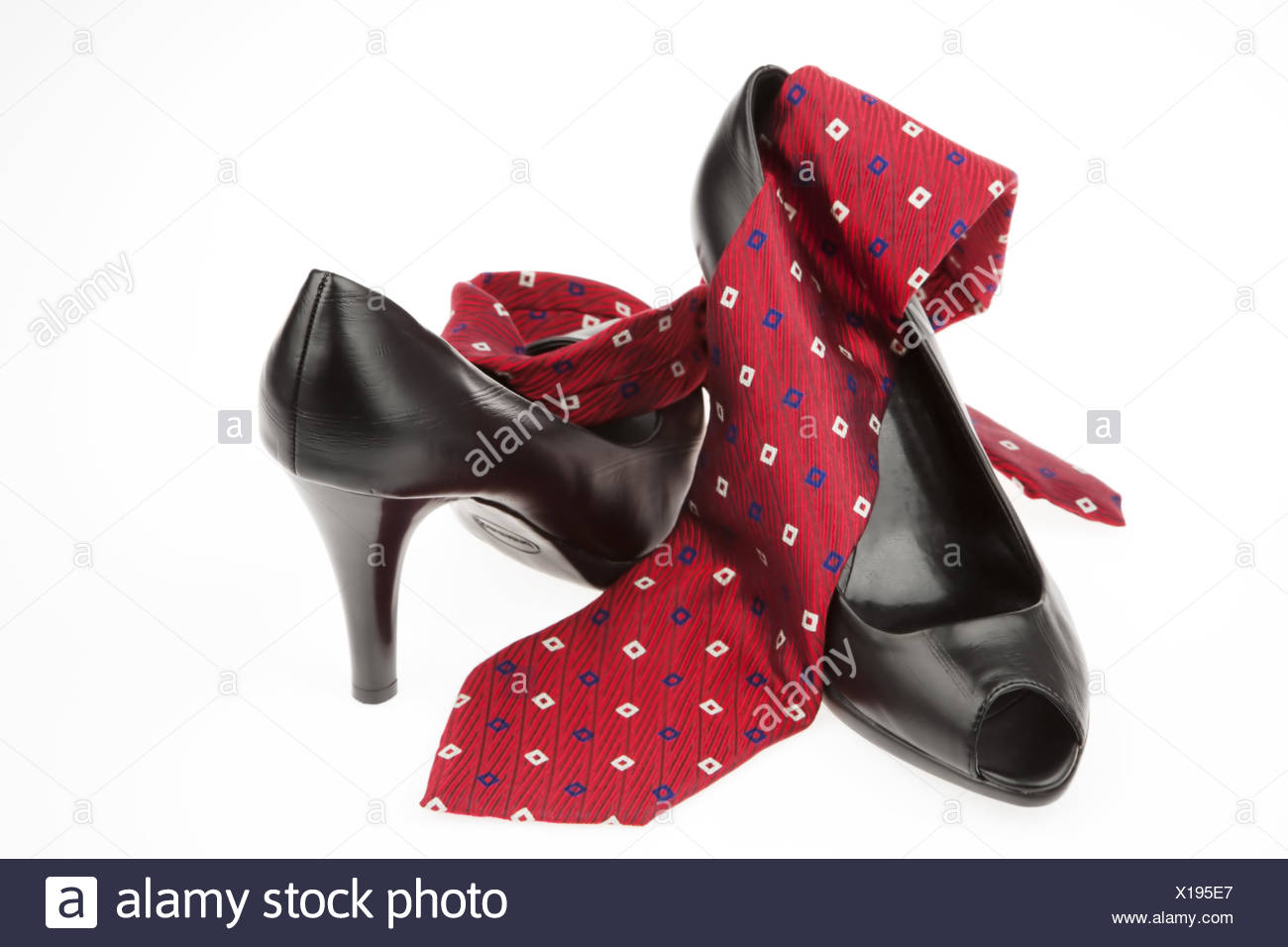 Los tacones altos und Krawatte Foto de stock
