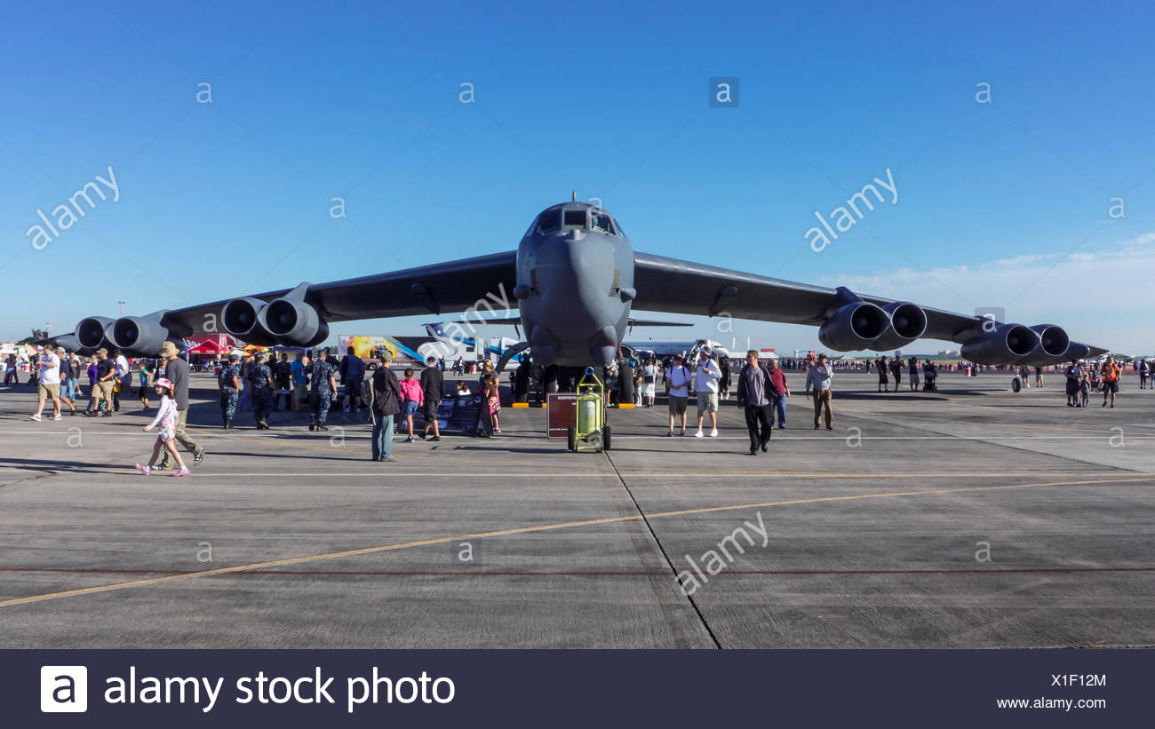 Boeing B-52 Stratofortress en Air Show, la Base Aérea Homestead, Florida, Estados Unidos. Foto de stock