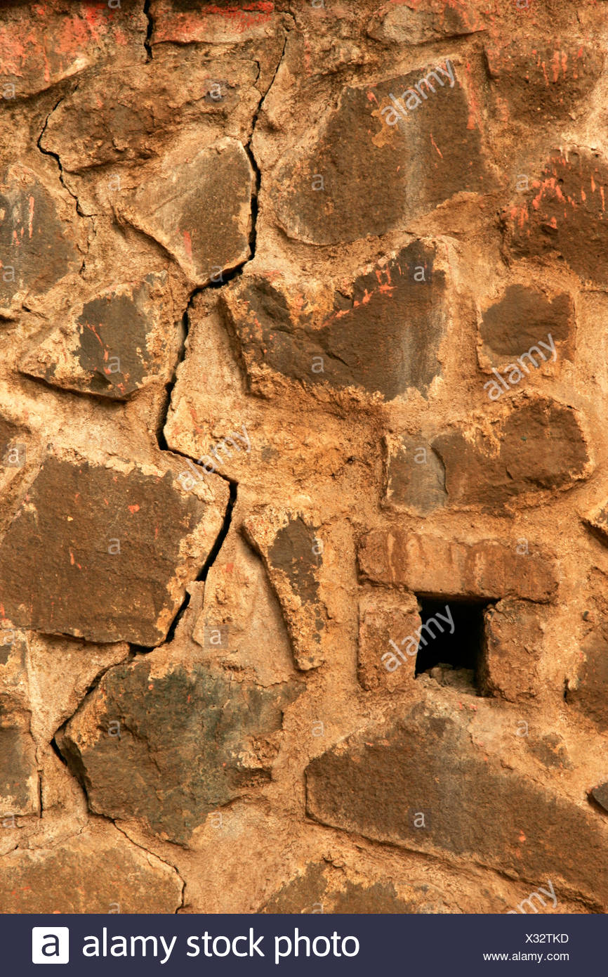 Patrón abstracto en la pared de piedra Foto de stock