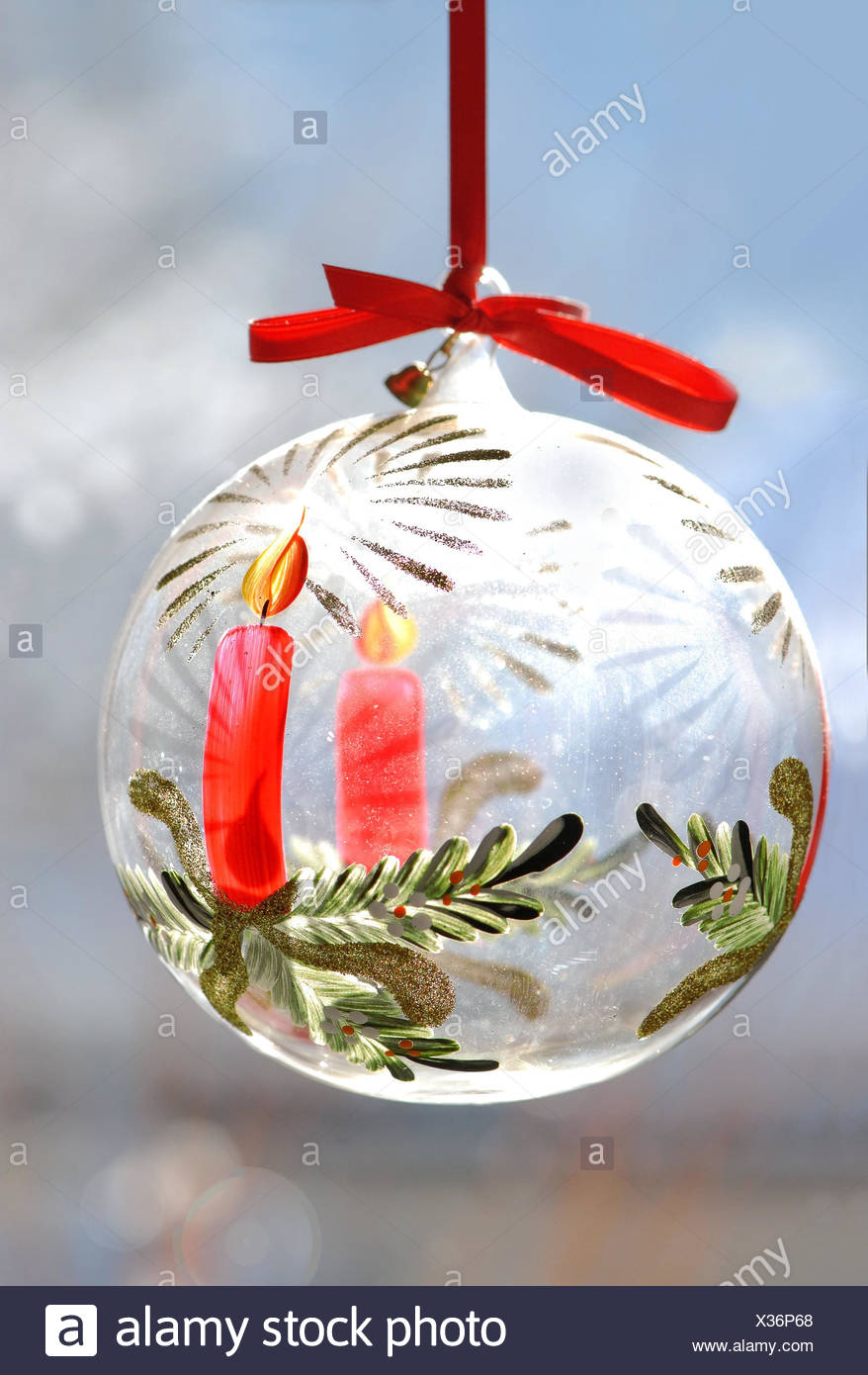 Bola de cristal, las pinturas, los inviernos, esfera, frágiles,  quebradizos, Navidad motif, pintados a mano, arte,