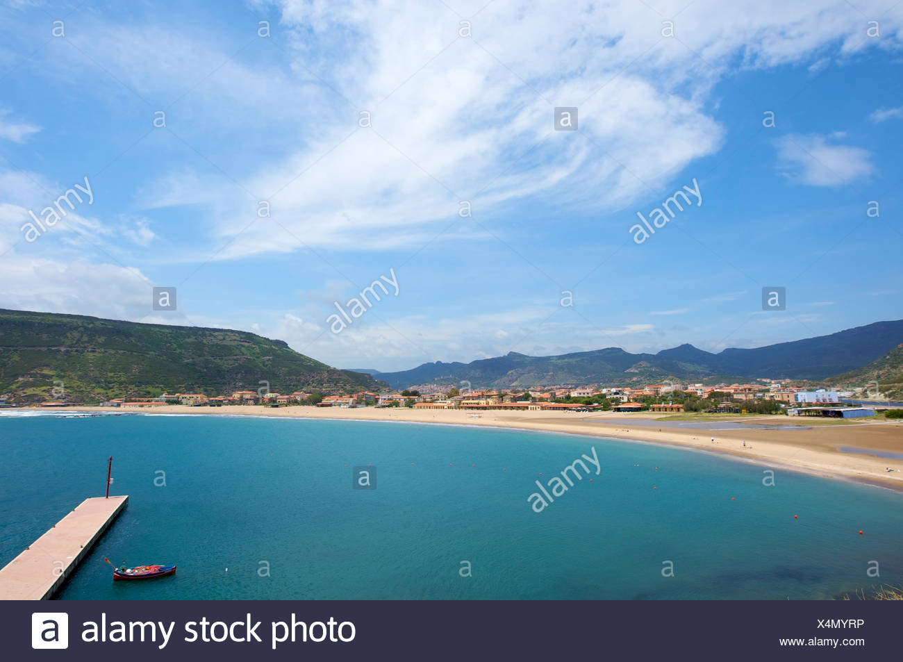 Playa de Bosa, Cerdeña, Italia, Europa Foto de stock