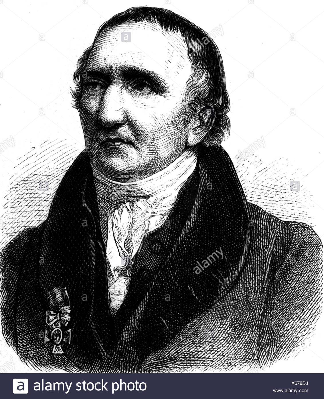 Schadow, Johann Gottfried, 20.5.1764 - 27.1.1850, escultor alemán, retrato, grabado, siglo 19, , Foto de stock