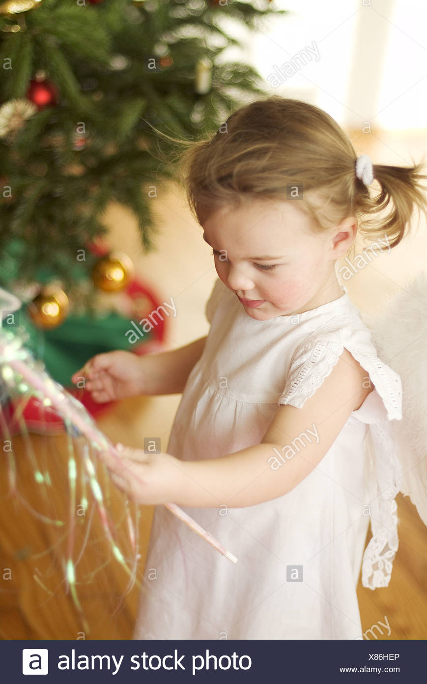 Navidad Niños Niñas Trenzas Alegremente Las Alas De Angel - 