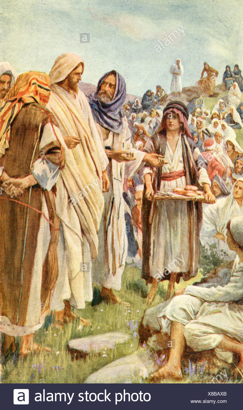 Aquí Hay Un Muchacho Que Tiene Cinco Panes De Cebada Y Dos - 