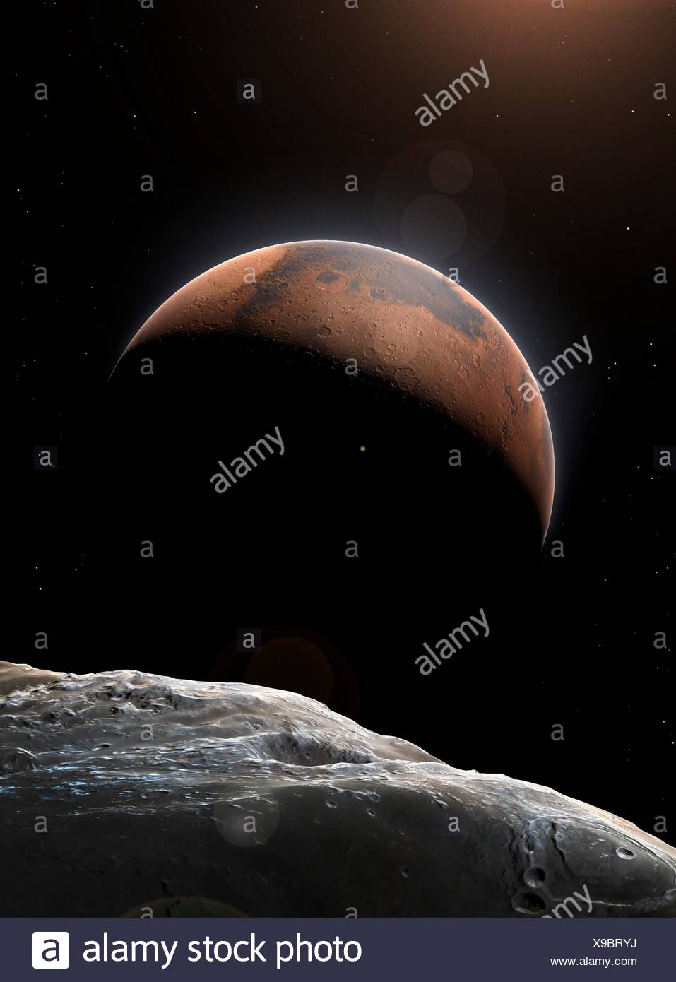 Una Impresion Del Planeta Rojo Marte El Segundo Planeta Mas