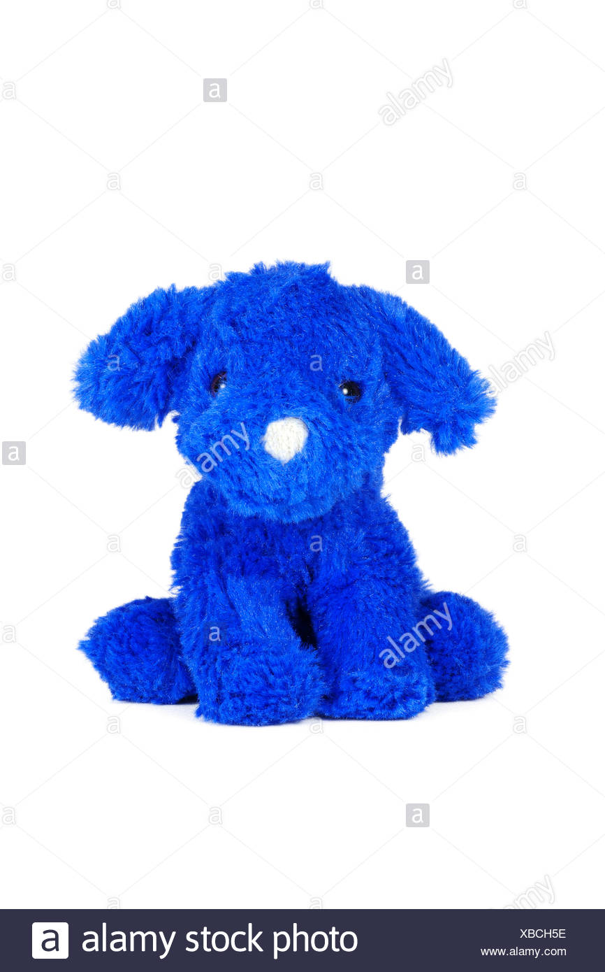 peluche perro azul