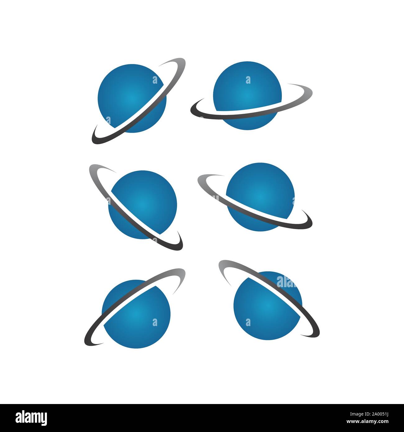 Ensemble de planète orbite tech design logo chaînes anneaux concept Vector illustration Illustration de Vecteur