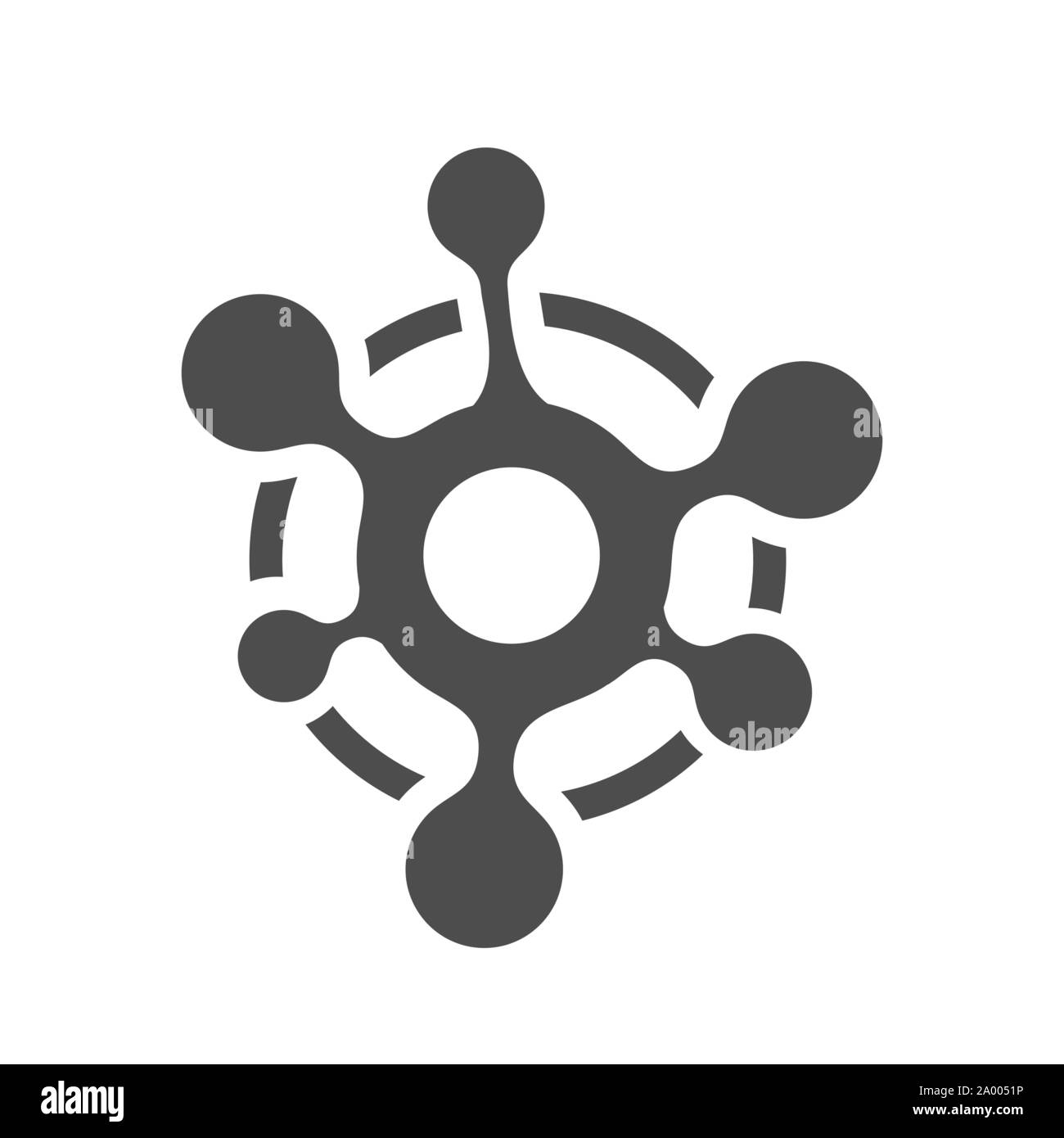 Résumé de la cellule neurone atome molécule biotech logo icône vecteur nanotechnologie Illustration de Vecteur