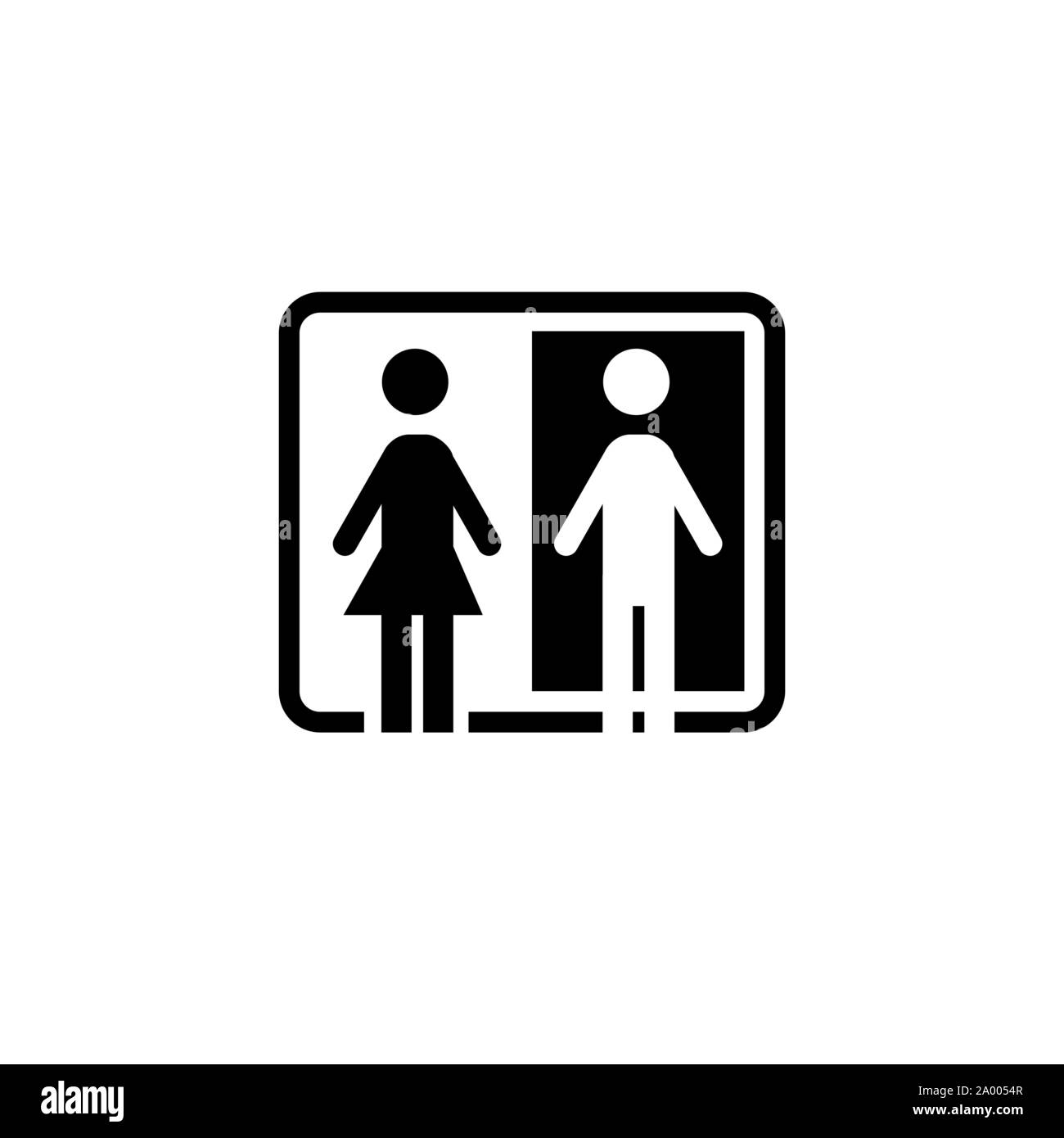 Hommes et femmes l'inscription de la plaque de porte WC Toilettes icône affichage dynamique Illustration de Vecteur