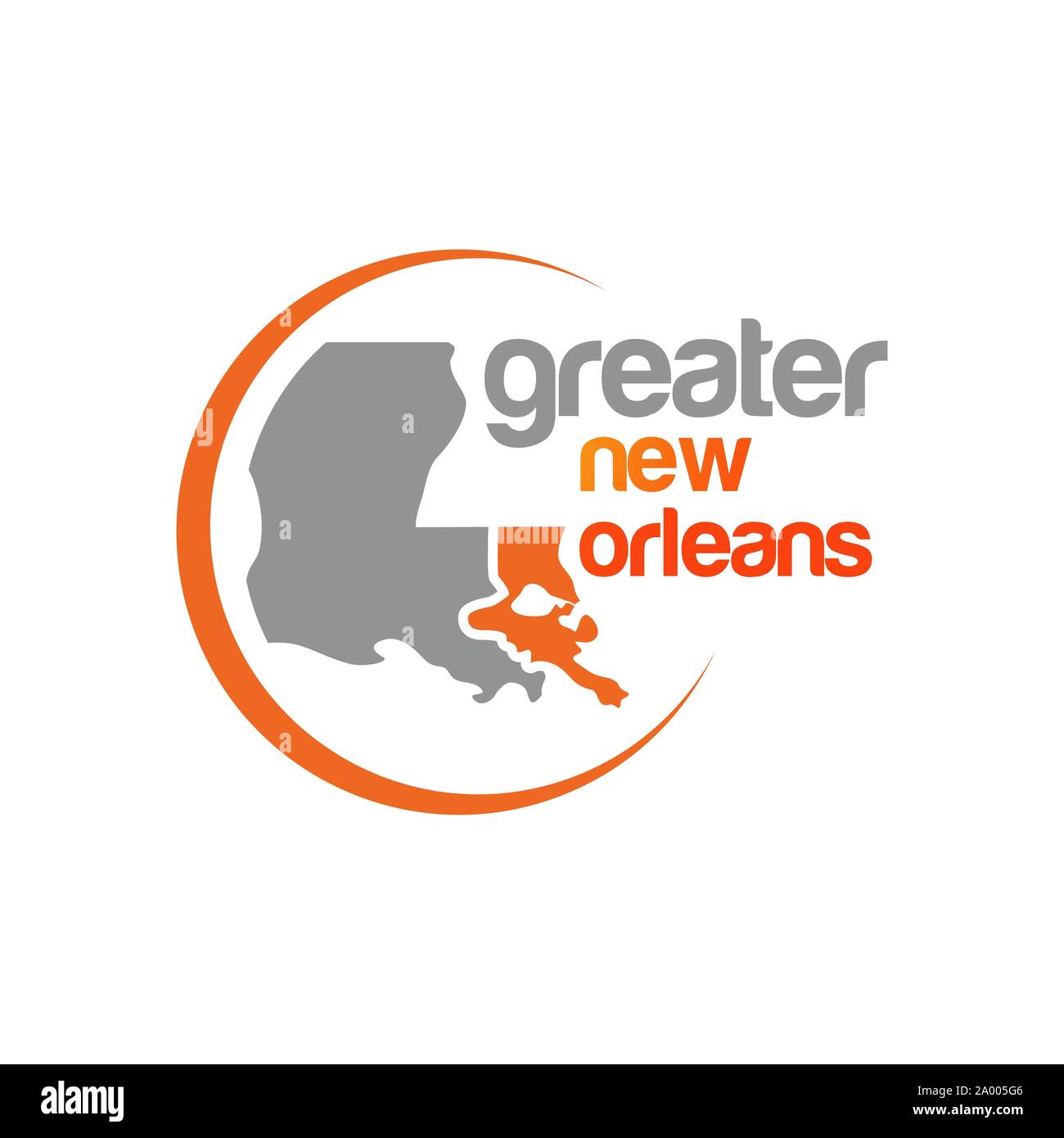 Grand New Orleans logo carte illustrations vecteur conception Illustration de Vecteur