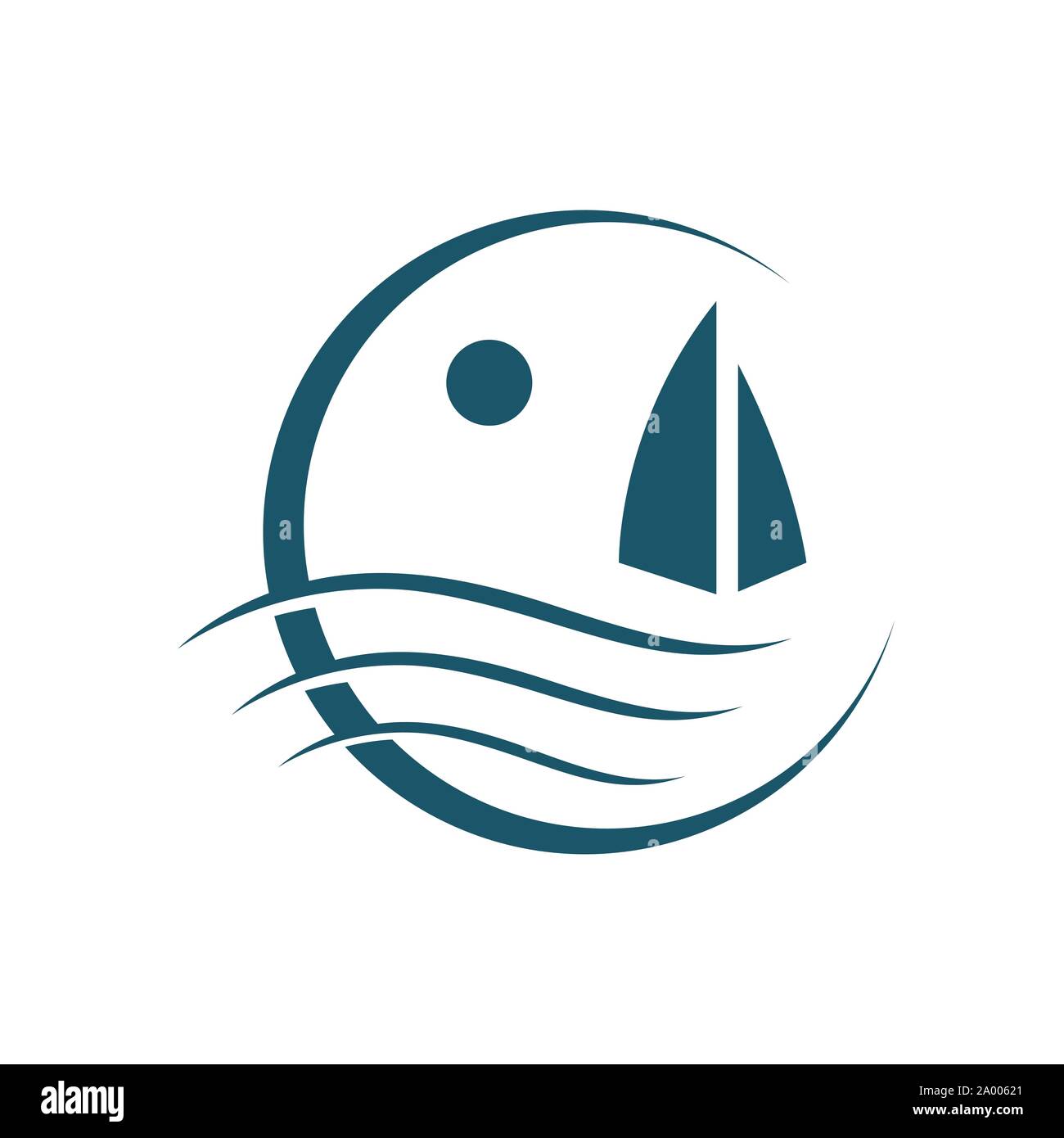 Bateau à voile Yacht design logo illustrations vectorielles Illustration de Vecteur