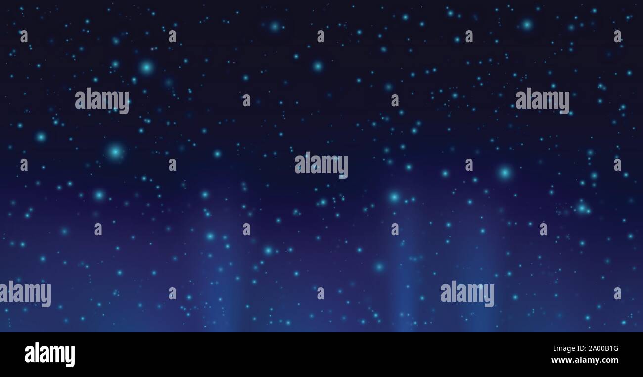 Ciel noir avec des étoiles brillantes. Fond de Ciel de nuit Illustration de Vecteur