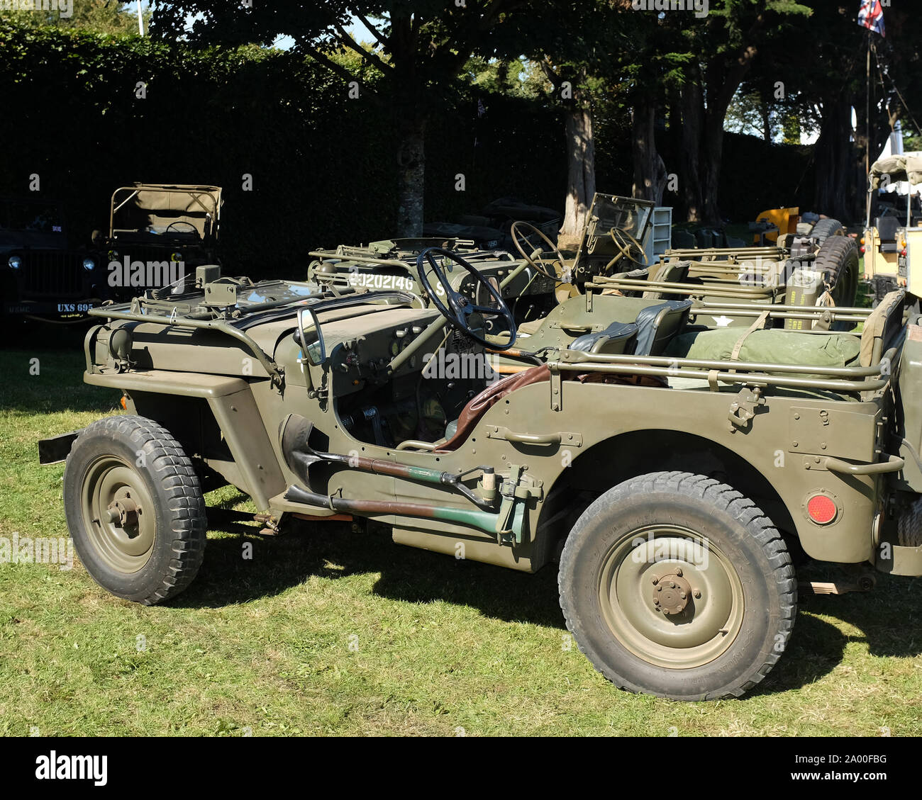 Septembre 2019 - American WW2 Jeeps au Goodwood Revival meeting Banque D'Images