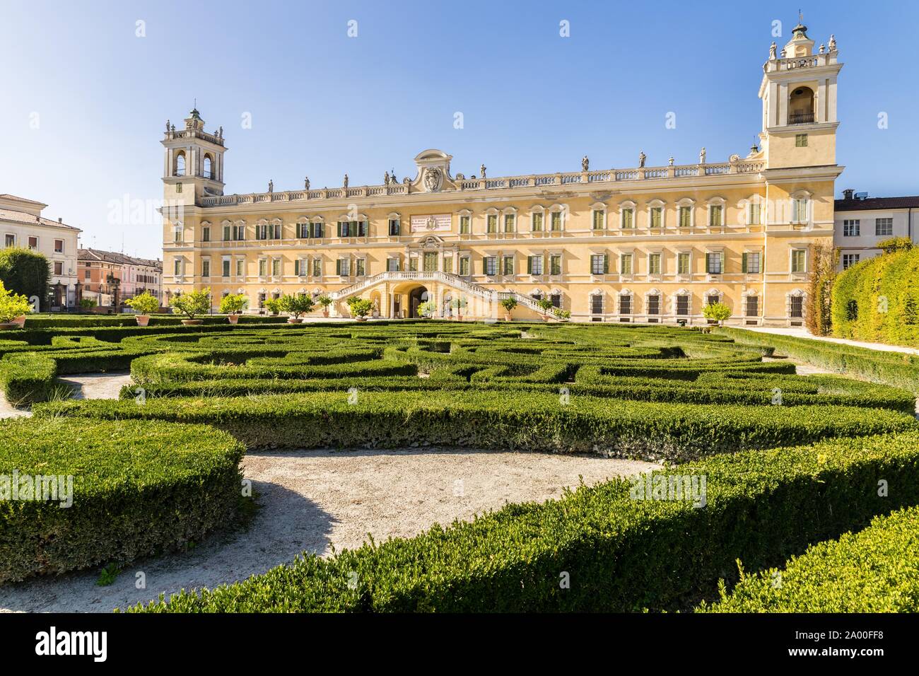 Château Reggia di Colorno avec jardin baroque, Colorno, Province de Parme, Emilie-Romagne, Italie Banque D'Images