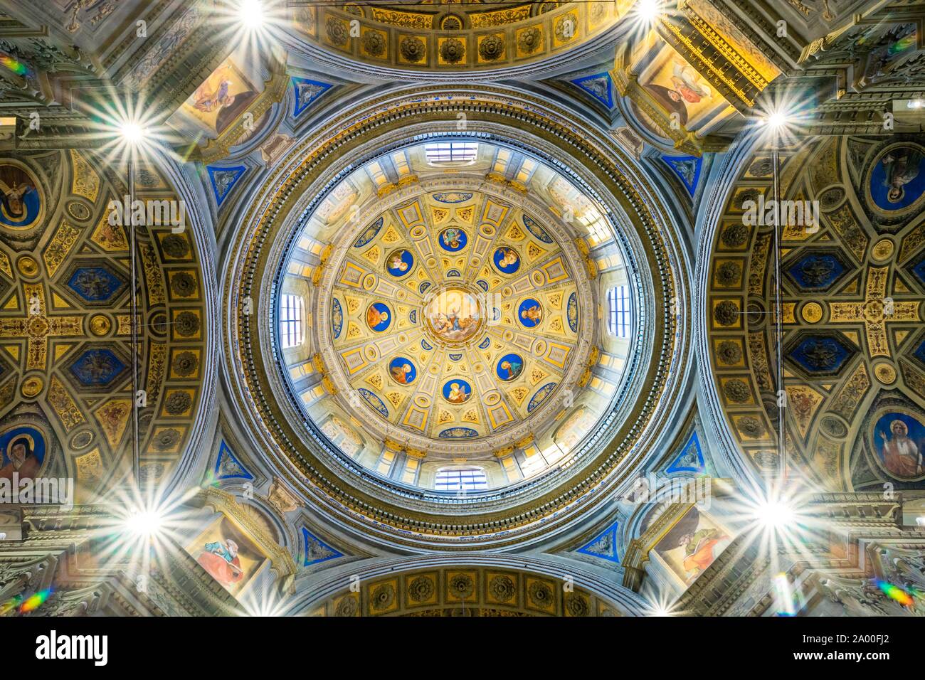 Croisement avec Dome, Dom Basilica di Santa Maria Assunta, Carpi, Province de Modène, en Émilie-Romagne, Italie Banque D'Images
