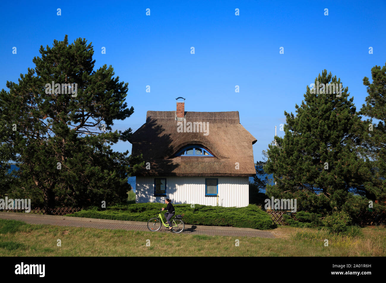 Vitte, maison de vacances, l'île de Hiddensee, mer Baltique, Mecklembourg Poméranie occidentale, l'Allemagne, de l'Europe Banque D'Images