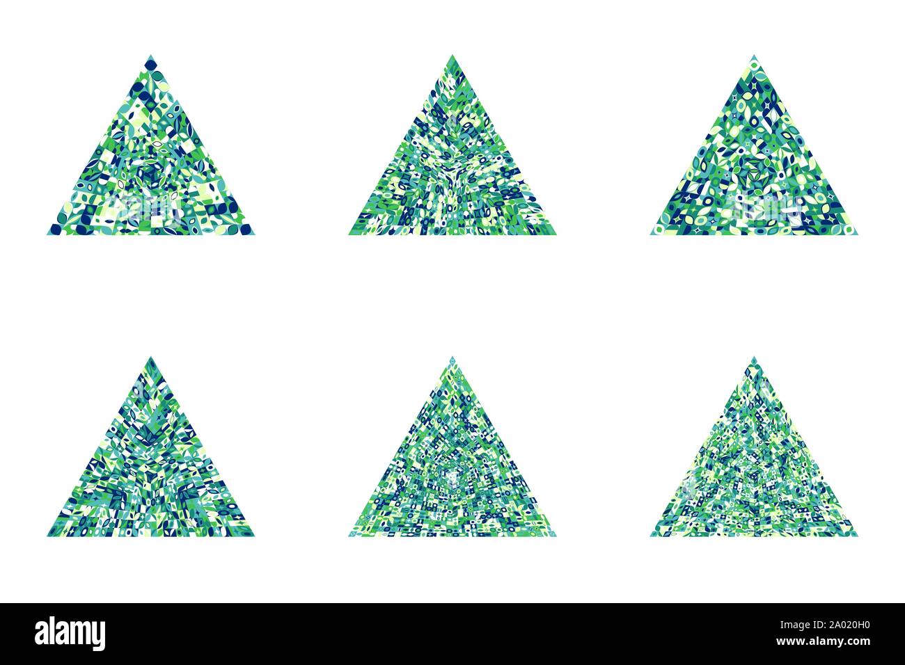 Mosaïque géométrique modèle symbole triangle set - élément du vecteur ornement abstrait Illustration de Vecteur