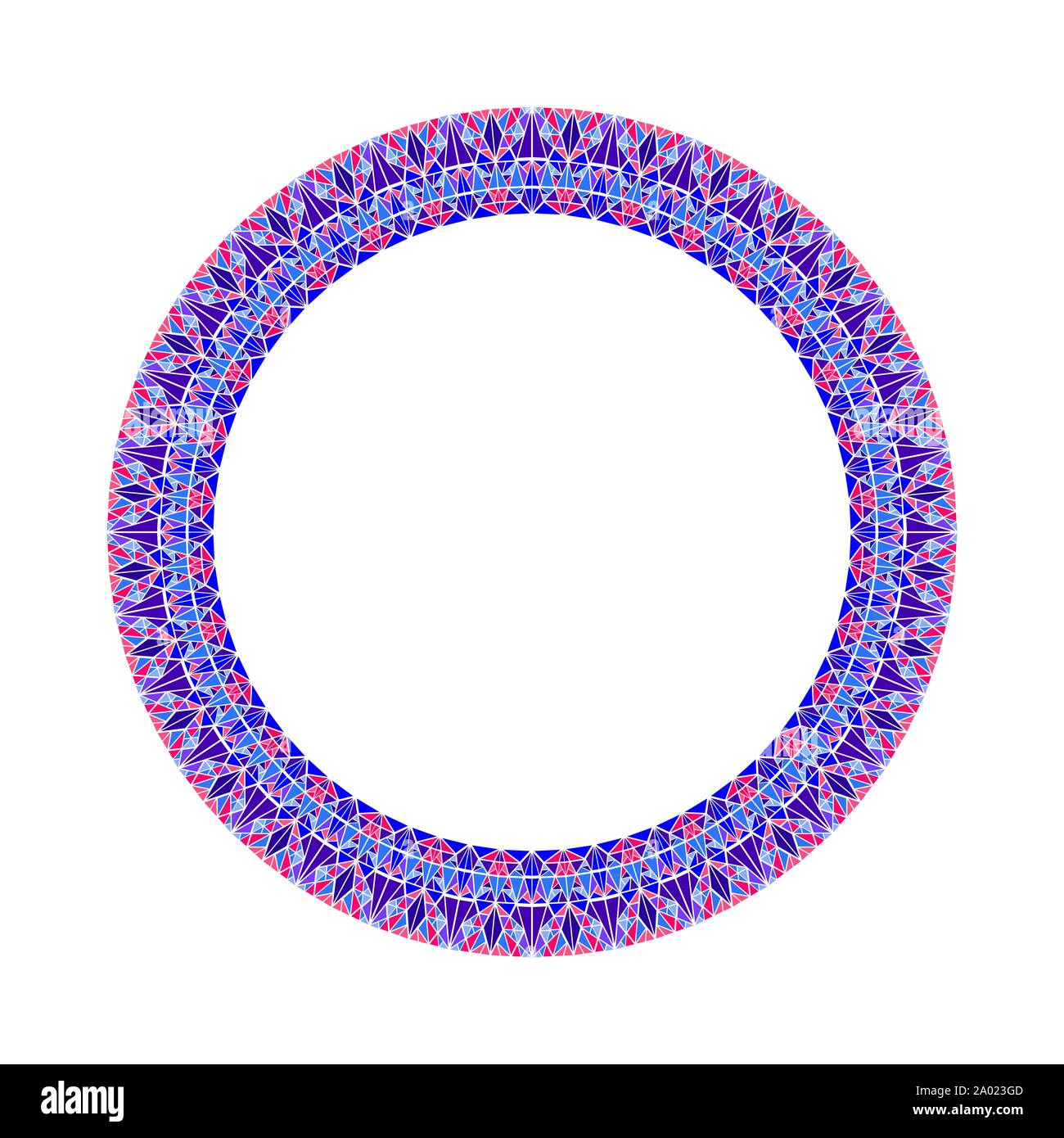 Abstrait géométrique cercle mosaïque colorée - frontière polygonale circulaire élément du vecteur tirangle 600x600 Illustration de Vecteur