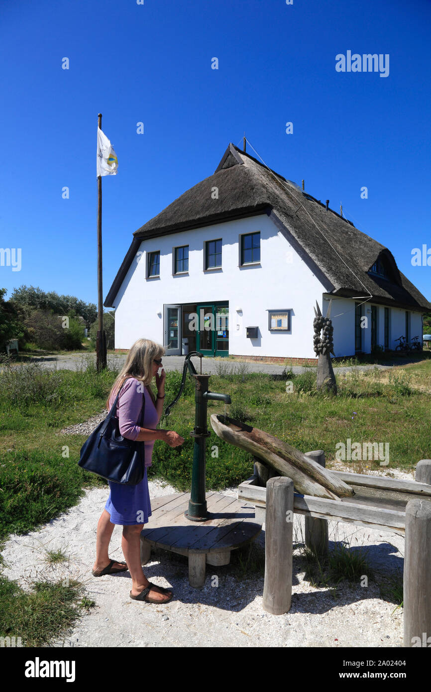 Vitte, parc national, la maison de l'île de Hiddensee, mer Baltique, Mecklembourg Poméranie occidentale, l'Allemagne, de l'Europe Banque D'Images