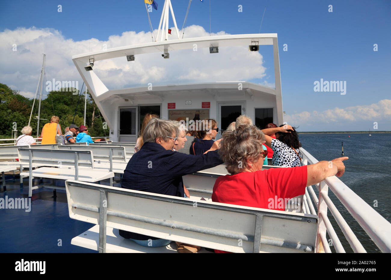 Ferry de l'île, l'île de Hiddensee, mer Baltique, Mecklembourg Poméranie occidentale, l'Allemagne, de l'Europe Banque D'Images