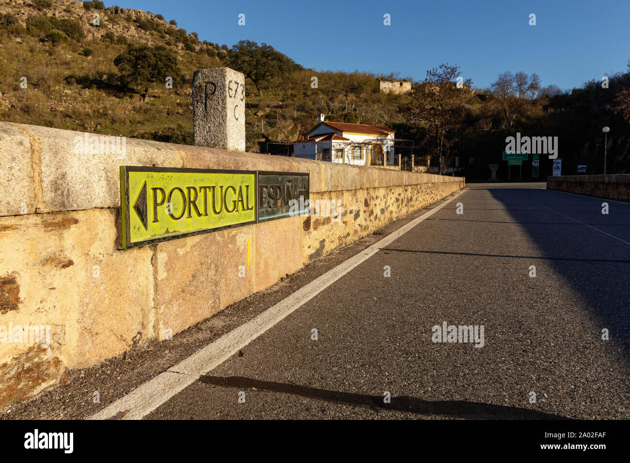 Segura / Portugal - 18 janvier 2018 : Portugal Espagne boarder dans la province de Castelo Branco Portugal Banque D'Images