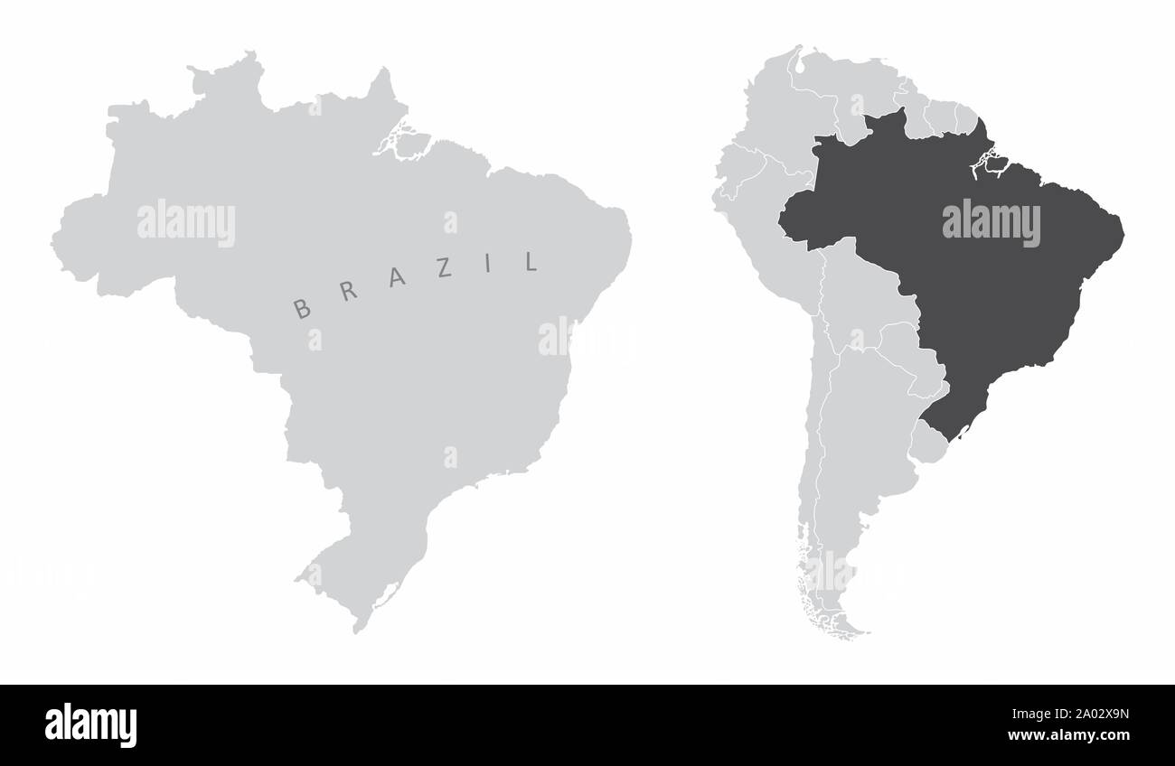 La carte de l'Amérique du Sud Brésil Illustration de Vecteur