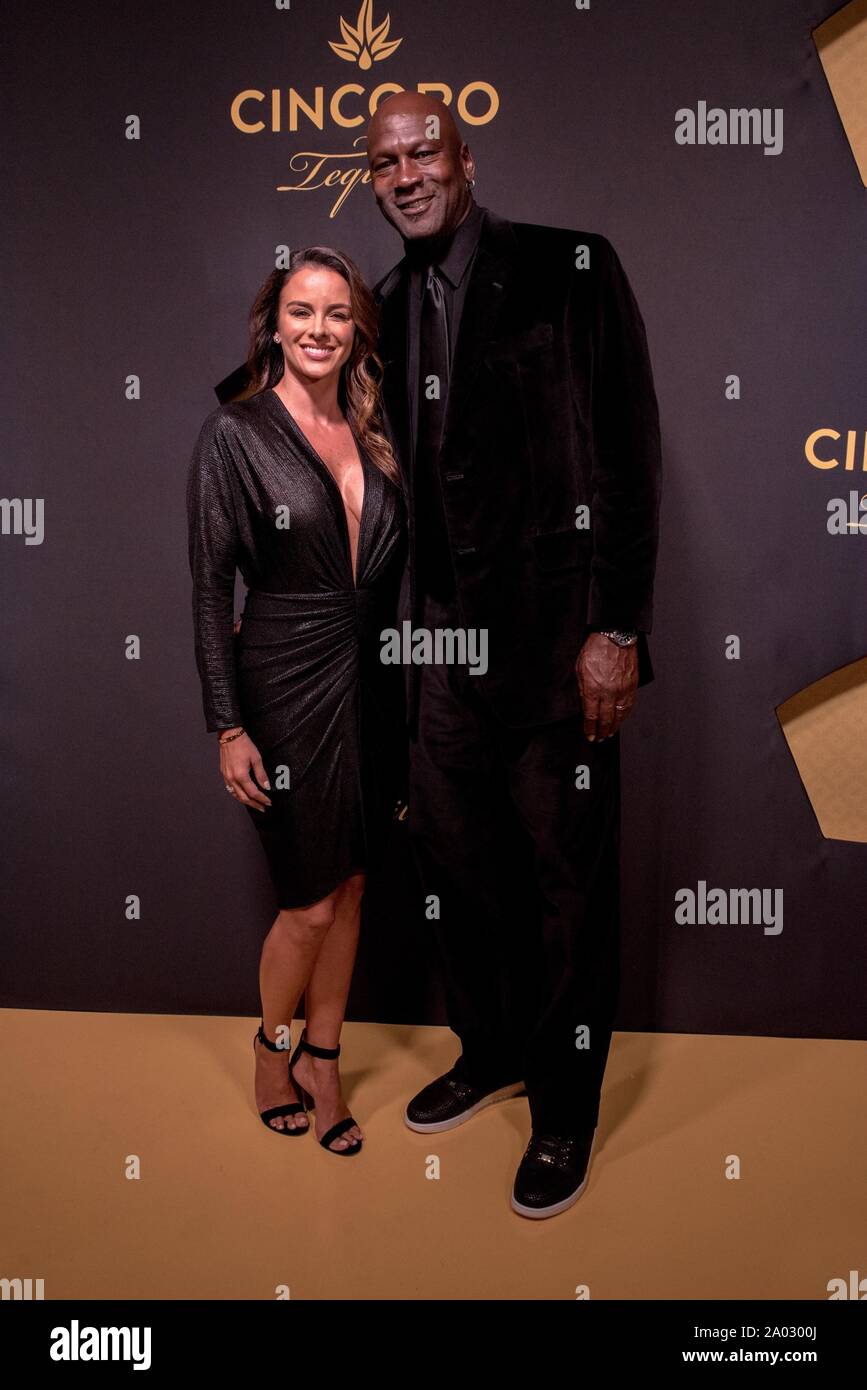 Yvette Prieto, Michael Jordan au hall des arrivées pour Cincoro Tequila Lancement, attraper des steaks, New York, NY Le 18 septembre 2019. Photo par : Mark Ashe/Everett Collection Banque D'Images