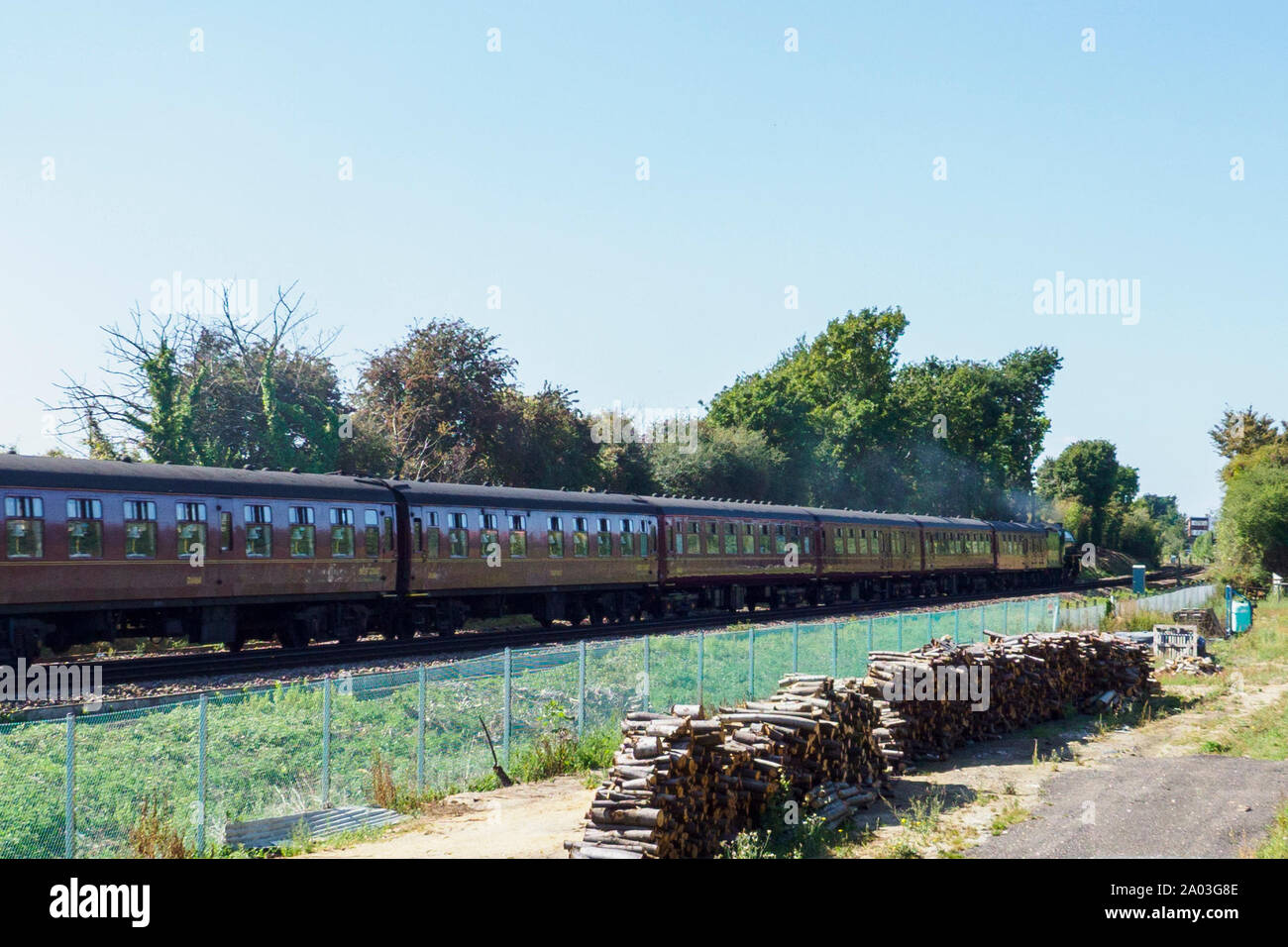 Sittingbourne, Kent, UK. 19 Septembre, 2019. Locomotive vapeur 61306 Mayflower vu juste à l'extérieur de Sittingbourne, Kent à midi aujourd'hui. Le train est exploité par la machine à vapeur Rail Rêves Mayflower Co. construit en 1948, est l'une des deux locomotives de la classe B1 et peint dans des couleurs vert pomme de fer britanniques. Mayflower a deux cylindres, 6 roues motrices et peut fonctionner jusqu'à 75mph. Credit : James Bell/Alamy Live News Banque D'Images