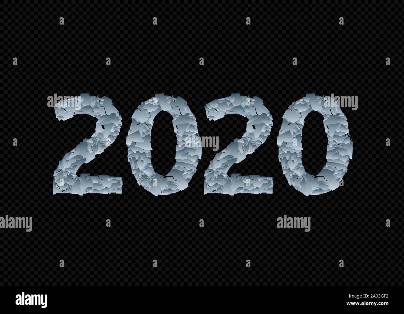 2020 modèle chiffres congelé Illustration de Vecteur