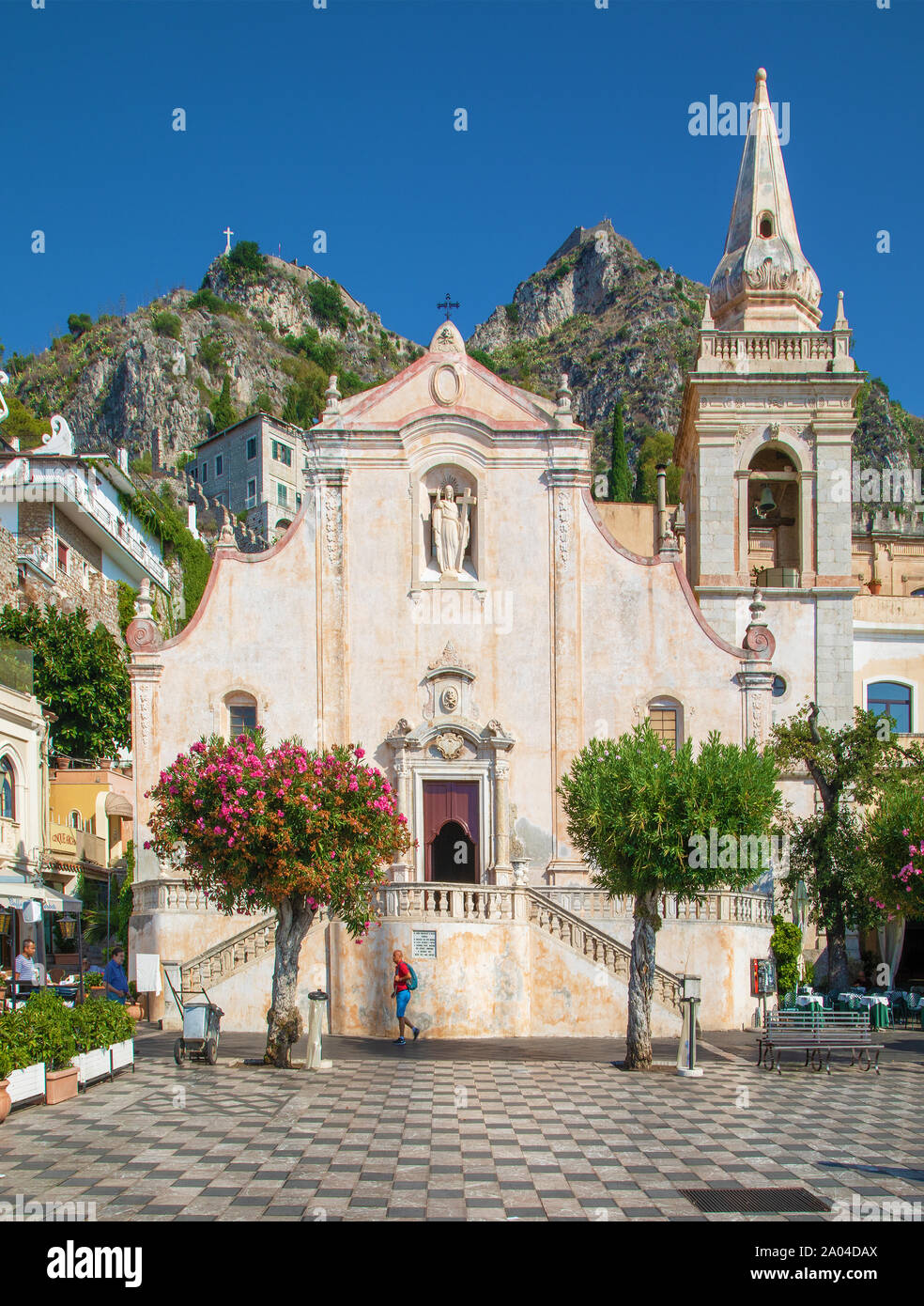 Petite église à Taormina, Sicile Banque D'Images