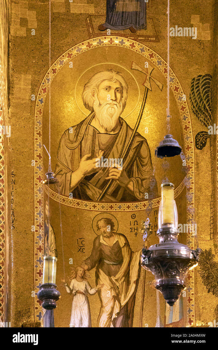 Saint Pierre à chapelle Palatine de Palerme, Italie Banque D'Images