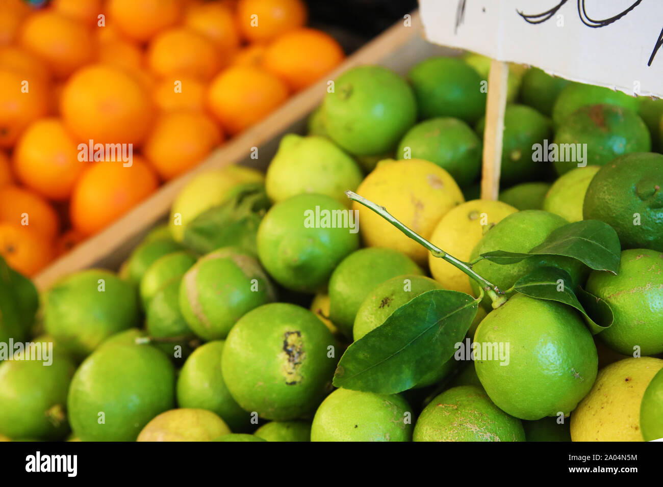 Agrumes siciliens dans marché plein air Banque D'Images