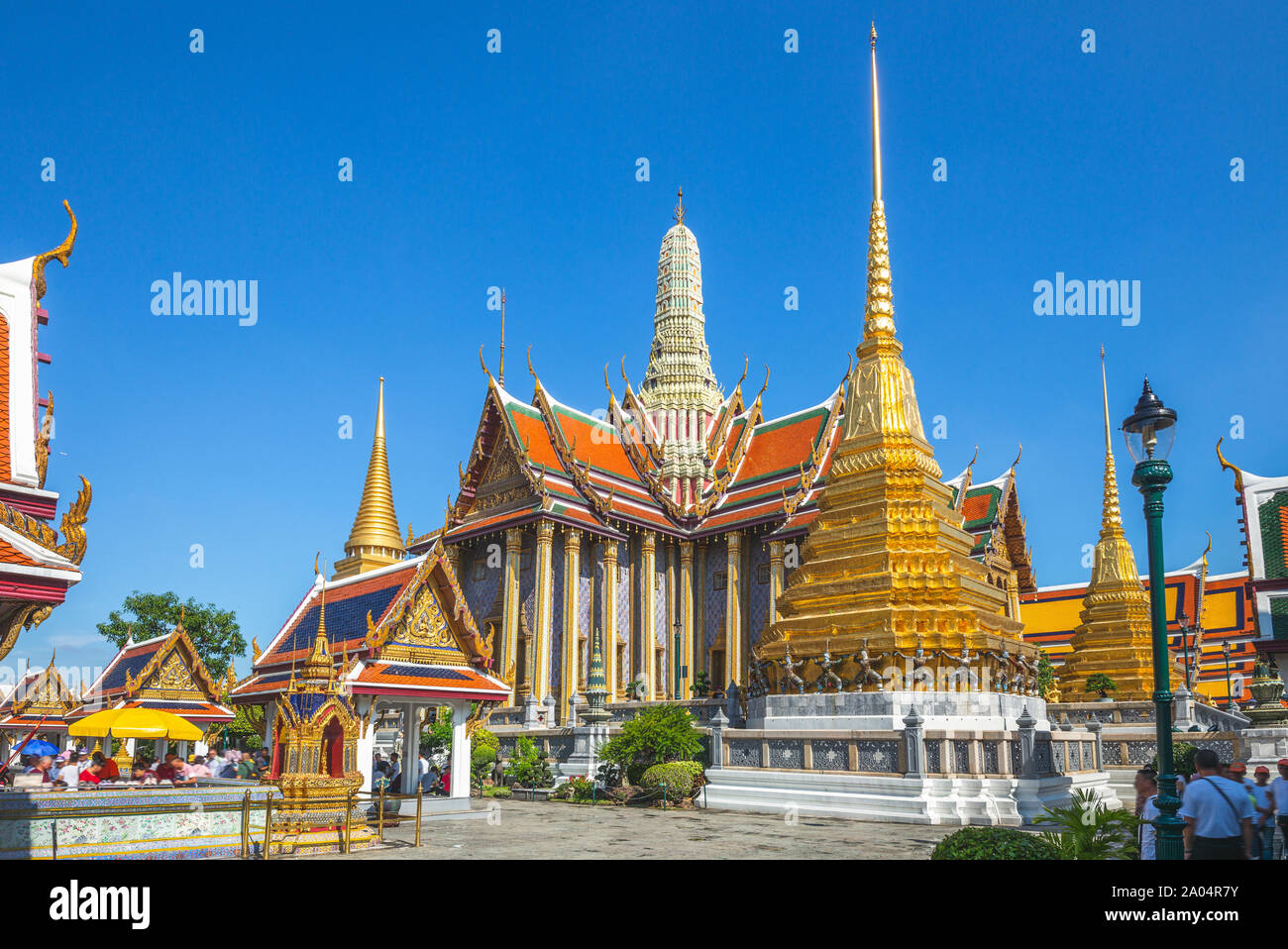 Wat Phra Kaew à grand palace, Bangkok, Thaïlande Banque D'Images