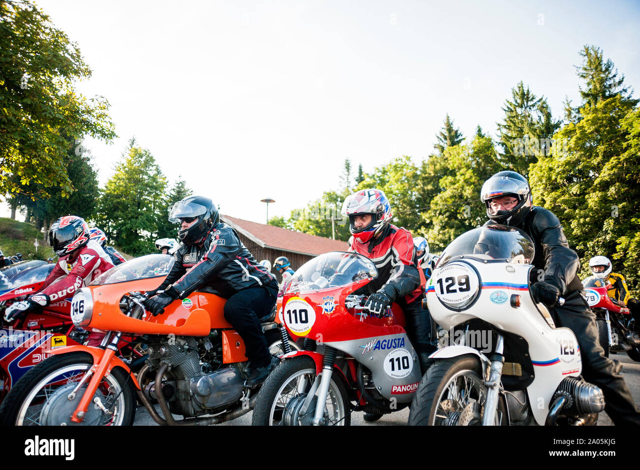Auerberg Klassik - Auerbergrennen moto classique, la race, l'Allgäu, Allemagne Banque D'Images