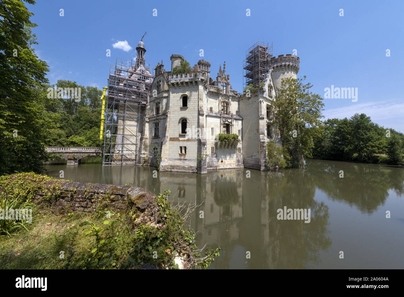 La France, Le Château de la Mothe Chandeniers, 2019/05. Ruines, Banque D'Images