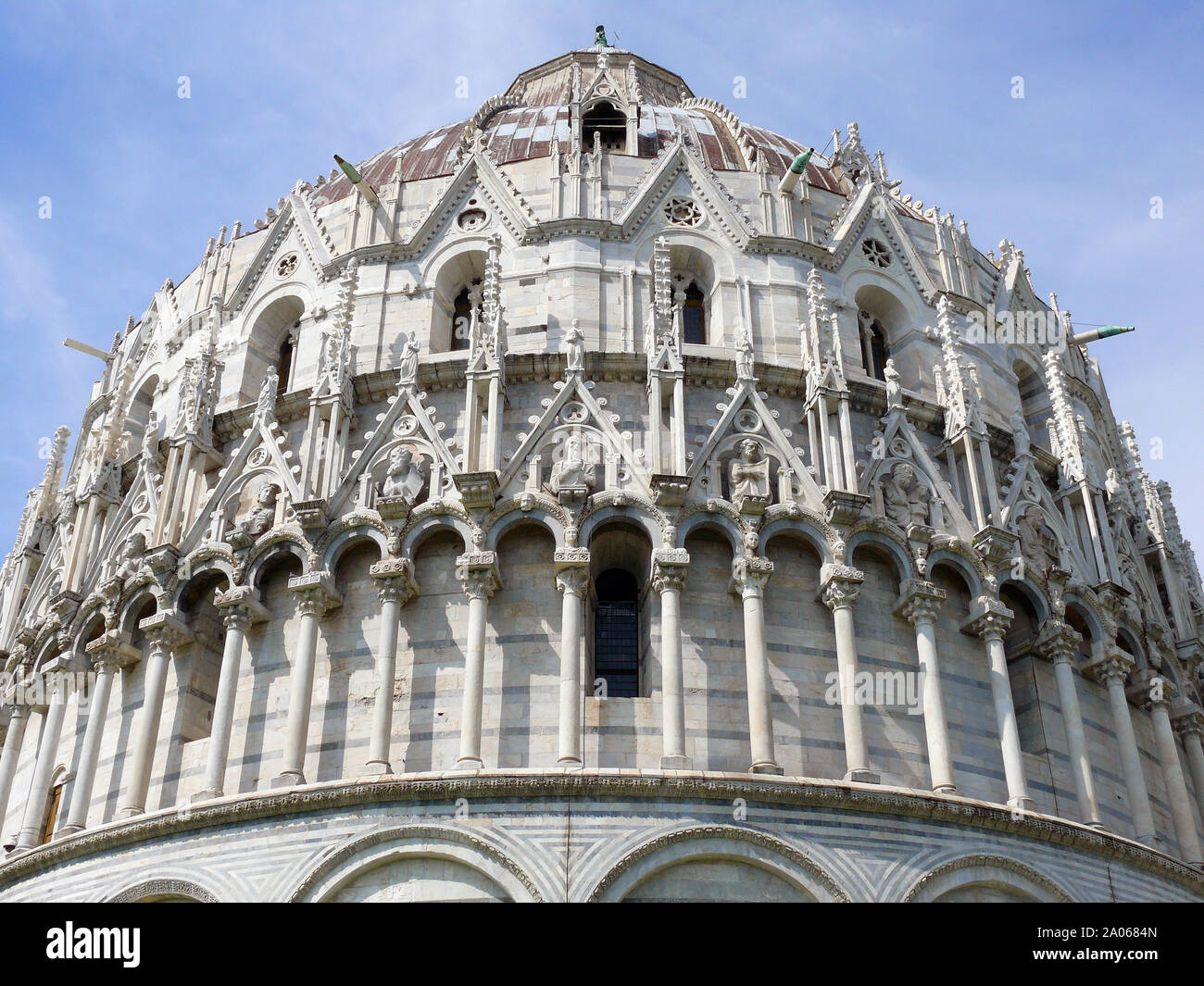 Battistero, Piazza dei Miracoli (Place des Miracles, la Piazza del Duomo, la place de la Cathédrale, Pise, Toscane, Toscane, Italie, Europe, Site du patrimoine mondial Banque D'Images