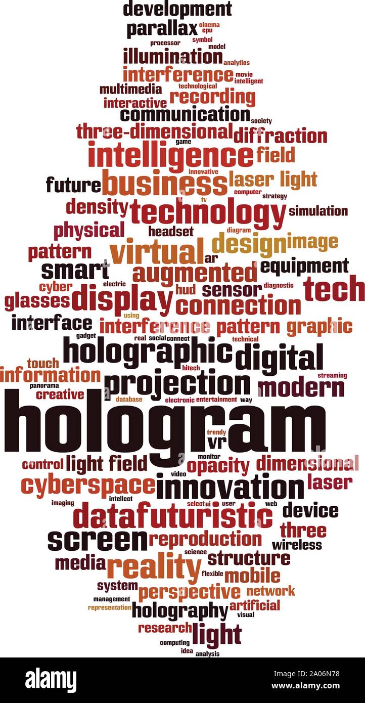Petit mot concept cloud. Collage fait de mots sur hologramme. Vector illustration Illustration de Vecteur