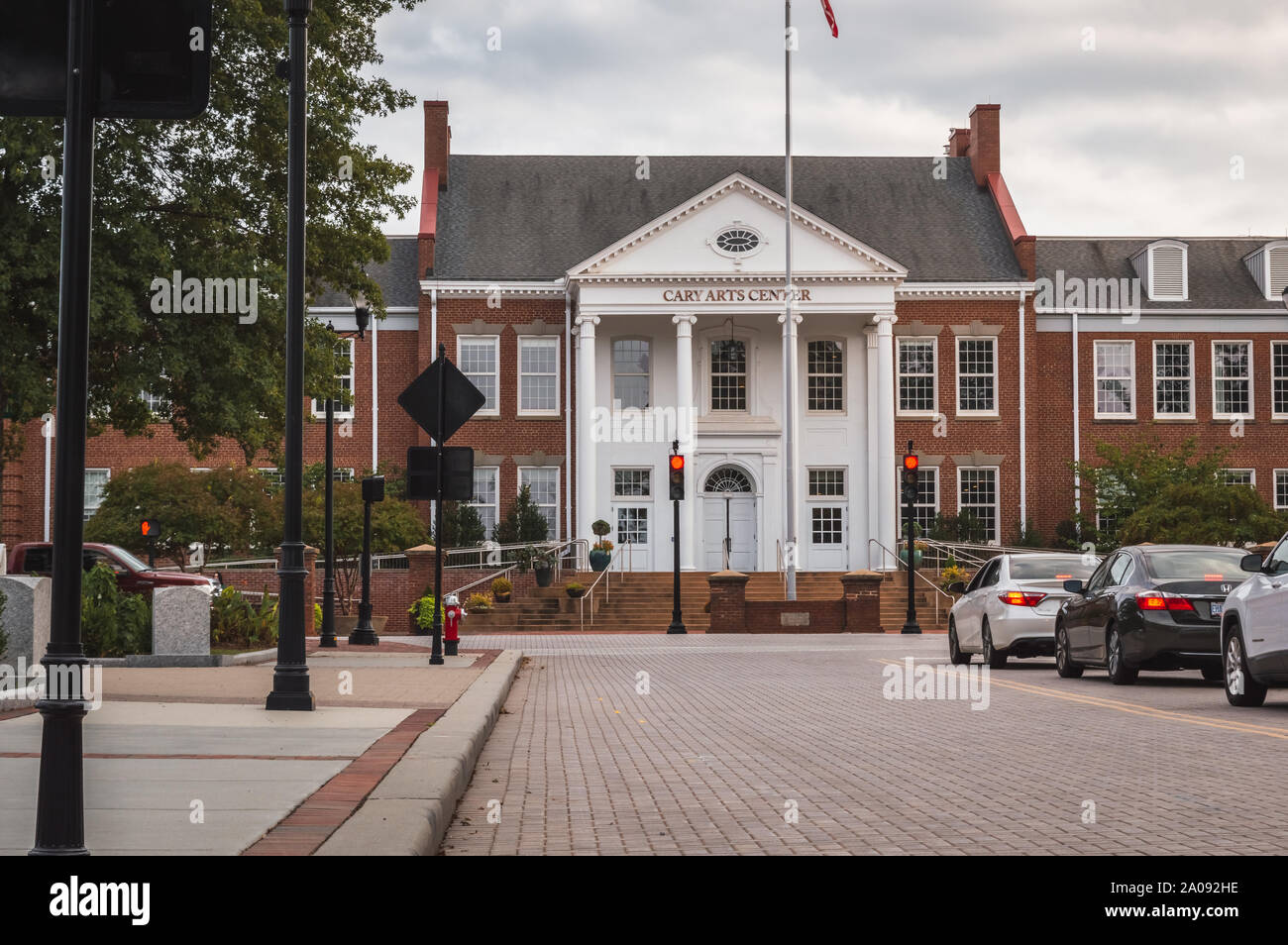 Cary NC// USA - 14 septembre 2019 : façade du Cary Arts Centre à centre-ville, dans la ville Banque D'Images