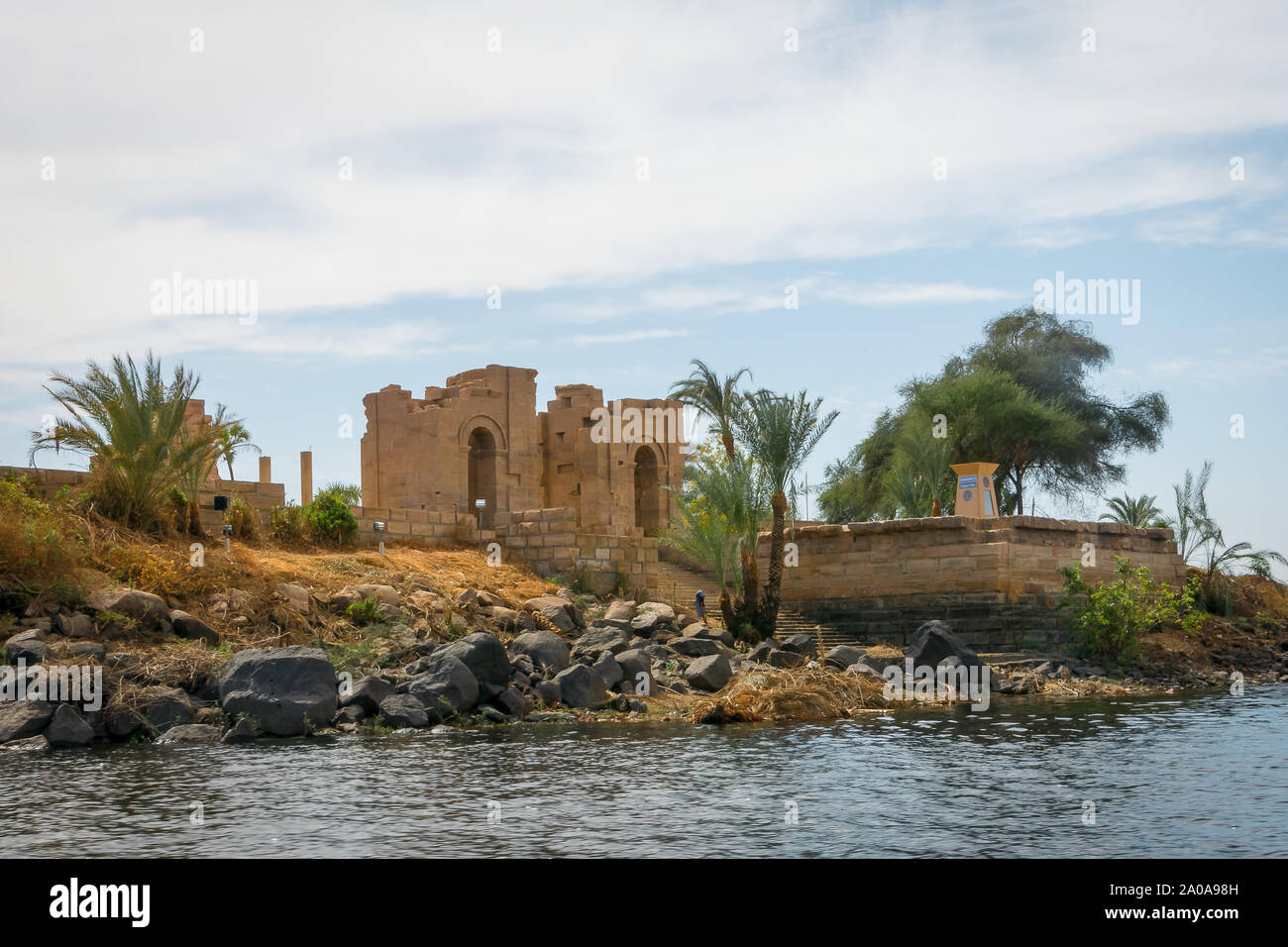 L'Égypte. Temples de fichier sur l'îlot d'Agilkia. Nil Banque D'Images